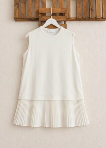 NAED ALTI PİLİSELİ PENYE VİSKON İÇ TUNİK A4-2-5721-20-BEYAZ - 