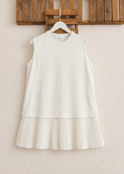 NAED ALTI PİLİSELİ PENYE VİSKON İÇ TUNİK A4-2-5721-20-BEYAZ - 1