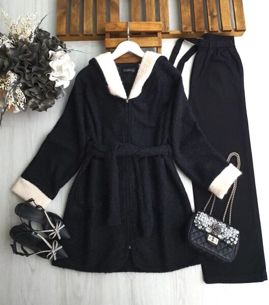 NEBS FERMUARLI GARNİLİ ÇİFT CEP KEMERLİ KAŞE KAP 3208-01-SİYAH - 1