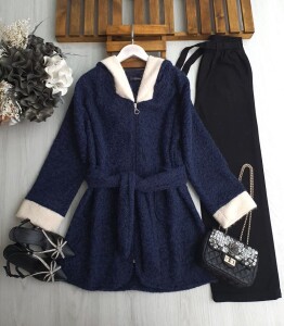 NEBS FERMUARLI GARNİLİ ÇİFT CEP KEMERLİ KAŞE KAP 3208-12-LACİVERT - 