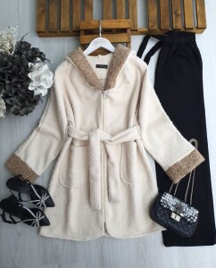 NEBS FERMUARLI GARNİLİ ÇİFT CEP KEMERLİ KAŞE KAP 3208-34-BEJ - 