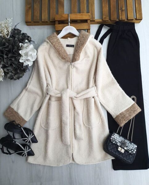 NEBS FERMUARLI GARNİLİ ÇİFT CEP KEMERLİ KAŞE KAP 3208-34-BEJ - 1