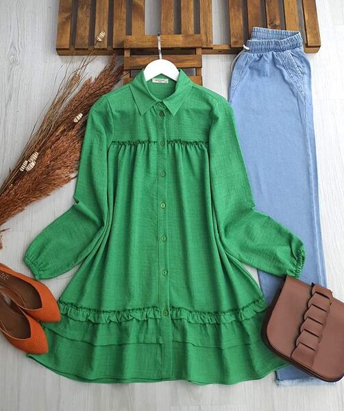 NELP PİLELİ KAT KAT SALAŞ TUNİK B8-2-5333-54-BENETTON - 1