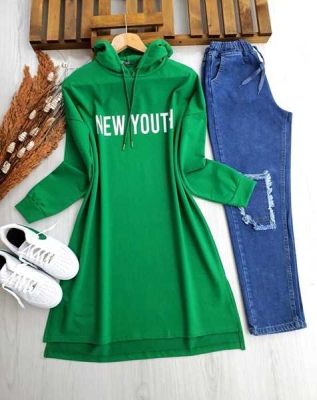 NEW YOUTH BASKILI TUNİK C1- 5219-54-BENETTTON YEŞİLİ - 