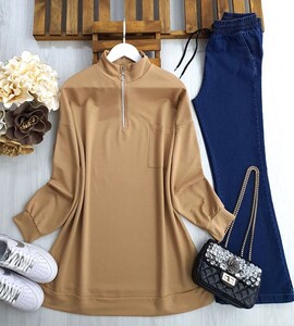 NOD YARIM FERMUARLI TEK CEPLİ TUNİK 5394-48-BİSKÜVİ - 