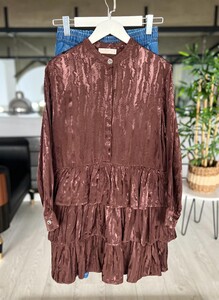 NOHS KAT KAT VARAKLI GÖMLEK TUNİK B11-3-23273-37-KAHVE - 