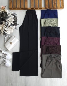 NUFYEZ ÇİMALI BELİ LASTİKLİ BOL PANTOLON A3-5-6085-01-SİYAH - 1