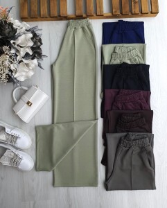 NUFYEZ ÇİMALI BELİ LASTİKLİ BOL PANTOLON A3-5-6085-07-YEŞİL - 1