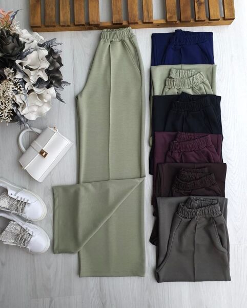 NUFYEZ ÇİMALI BELİ LASTİKLİ BOL PANTOLON A3-5-6085-07-YEŞİL - 1