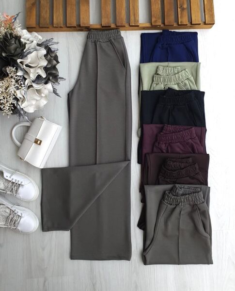 NUFYEZ ÇİMALI BELİ LASTİKLİ BOL PANTOLON A3-5-6085-09-HAKİ - 1