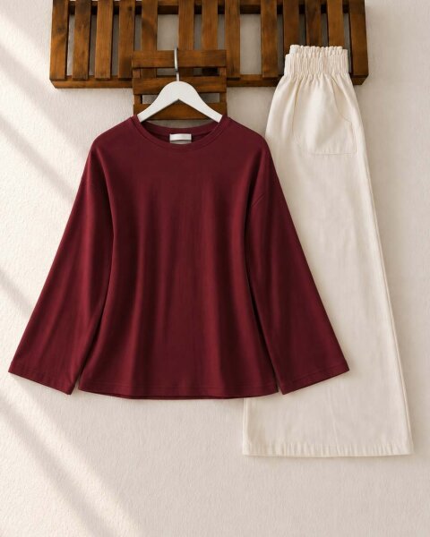 OGSE SALAŞ DÜZ İNCE SWEAT B2-1-5771-04-BORDO - 1