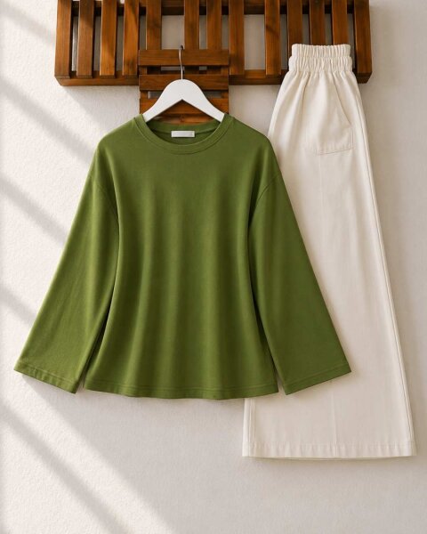 OGSE SALAŞ DÜZ İNCE SWEAT B2-1-5771-09-HAKİ - 1