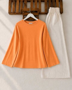 OGSE SALAŞ DÜZ İNCE SWEAT 5771-15-ORANJ - 