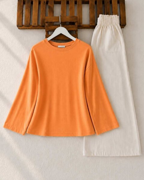 OGSE SALAŞ DÜZ İNCE SWEAT B2-1-5771-15-ORANJ - 1
