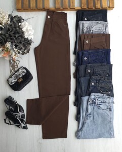 OLDEG BAGİ KOT PANTOLON 6087-37-KAHVE - 