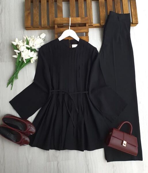 OLFES ÖNÜ PİLİSELİ SALAŞ TUNİK B5-1-5662-01-SİYAH - 1