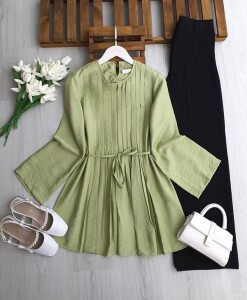 OLFES ÖNÜ PİLİSELİ SALAŞ TUNİK 5662-07-YEŞİL - 