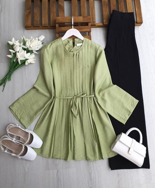 OLFES ÖNÜ PİLİSELİ SALAŞ TUNİK 5662-07-YEŞİL - 1