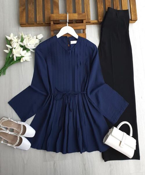 OLFES ÖNÜ PİLİSELİ SALAŞ TUNİK 5662-12-LACİVERT - 1