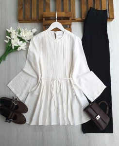 OLFES ÖNÜ PİLİSELİ SALAŞ TUNİK B5-1-5662-20-BEYAZ - 1