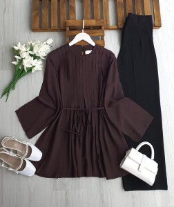 OLFES ÖNÜ PİLİSELİ SALAŞ TUNİK B5-1-5662-37-KAHVE - 1