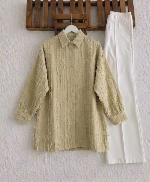 OLSYA PÜSKÜLLÜ KETEN SALAŞ GÖMLEK TUNİK B9-3-5737-08-MİNT - 1