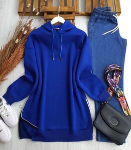 ONEL YANLARI FERMUARLI SWEAT A7-2-5380-14-SAKS - 