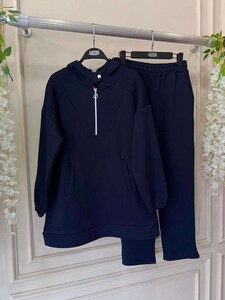 ONSA YAKA DÜĞMELİ YARIM FERMUARLI ÜÇ İPLİK İKİLİ TAKIM D8-1570-12-LACİVERT - 1