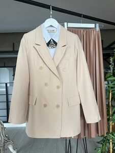 ÖVES DÜĞMELİ ASTARLI CEKET 3170-34-BEJ - 