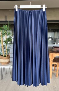 OVSA SIKI PİLİSELİ BELİ LASTİKLİ ETEK C12-6037-12-LACİVERT - 