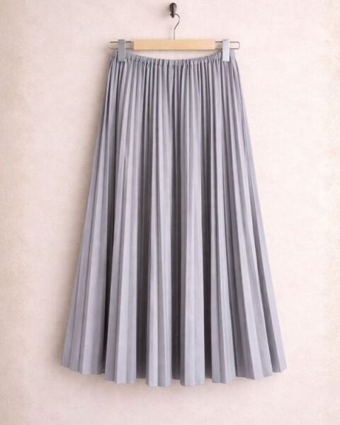 OVSA SIKI PİLİSELİ BELİ LASTİKLİ ETEK C12-6037-26-GRİ - 1