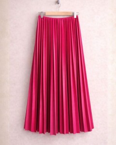 OVSA SIKI PİLİSELİ BELİ LASTİKLİ ETEK C12-6037-28-FUŞYA - 