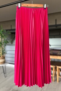 OVSA SIKI PİLİSELİ BELİ LASTİKLİ ETEK C12-6037-28-FUŞYA - 