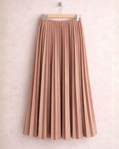 OVSA SIKI PİLİSELİ BELİ LASTİKLİ ETEK C12-6037-65-AÇIK KAHVE - 1