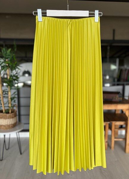 OVSA SIKI PİLİSELİ BELİ LASTİKLİ ETEK C12-6037-70-YAĞ YEŞİLİ - 1