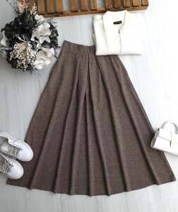 OVSELG CEPLİ PİLELİ BALIKSIRTI ETEK A6-1-6091-34-BEJ - 