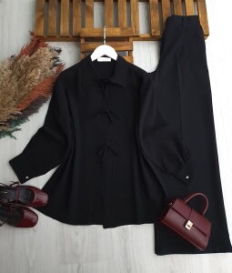 OVSEN ÖNÜ AÇIK BAĞCIKLI TUNİK B3-6 5677-01-SİYAH - 