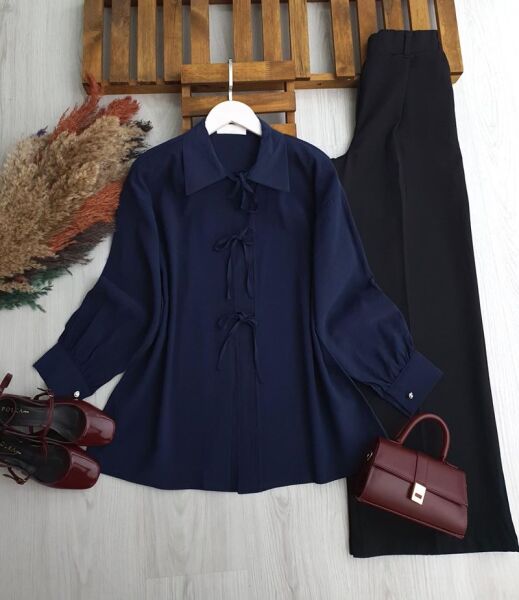 OVSEN ÖNÜ AÇIK BAĞCIKLI TUNİK B3-6 5677-12-LACİVERT - 1