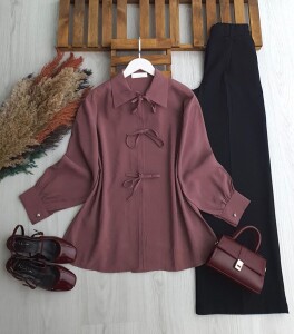 OVSEN ÖNÜ AÇIK BAĞCIKLI TUNİK B3-6 5677-16-GÜL - 