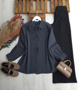 OVSEN ÖNÜ AÇIK BAĞCIKLI TUNİK B3-6 5677-58-FÜME - 