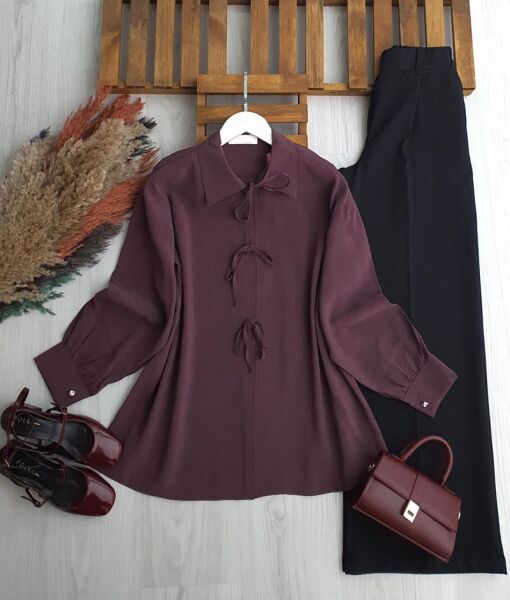 OVSEN ÖNÜ AÇIK BAĞCIKLI TUNİK 5677-61-ROSE - 1