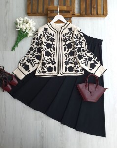 OYPE NAKIŞLI ASTARLI CEKET 3235-50-KEMİK - 1