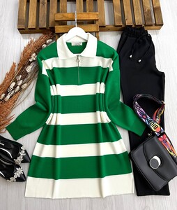 ÖZNU POLO YAKA ÇELİK TRİKO TUNİK C8-8066-54-BENETTON - 