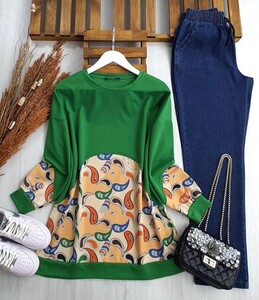 POGA DESENLİ PARÇALI SALAŞ TUNİK A6-1-5399-54-BENETTON - 