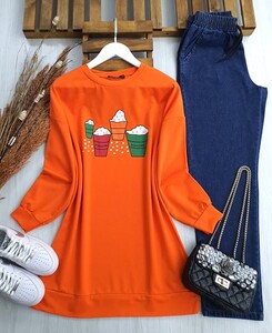 POPCORN İNCİLİ TUNİK A6-1-5396-15-ORANJ - 