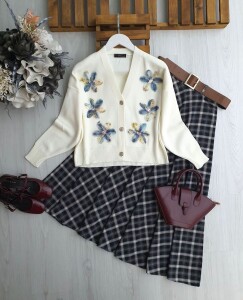 POZFE AKSESUARLI TRİKO HIRKA 8194-10-MAVİ - 1