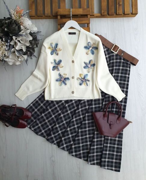 POZFE AKSESUARLI TRİKO HIRKA 8194-10-MAVİ - 1