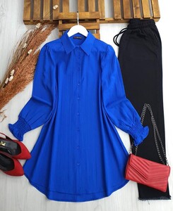 PUE KOL GİPELİ SALAŞ TUNİK B8-1-5436-14-SAKS - 