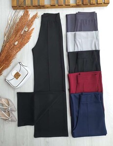 PUNEY ÇIMALI YÜKSEK BEL BELİ LASTİKLİ MUADİL PANTOLON A9-3-6052-01-SİYAH - 