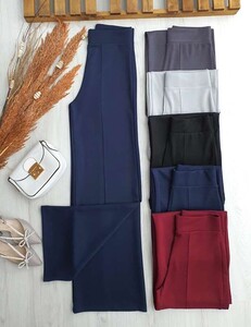 PUNEY ÇIMALI YÜKSEK BEL BELİ LASTİKLİ MUADİL PANTOLON A3-3-6052-12-LACİVERT - 